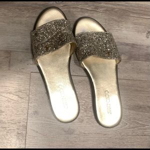 Jimmy Choo | Minea glitter flat sandal